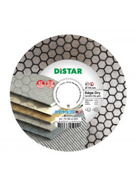 DIAMOND BLADE 1A1R 4 1/2'' EDGE DRY for precision miter cutting on ceramic tiles.
